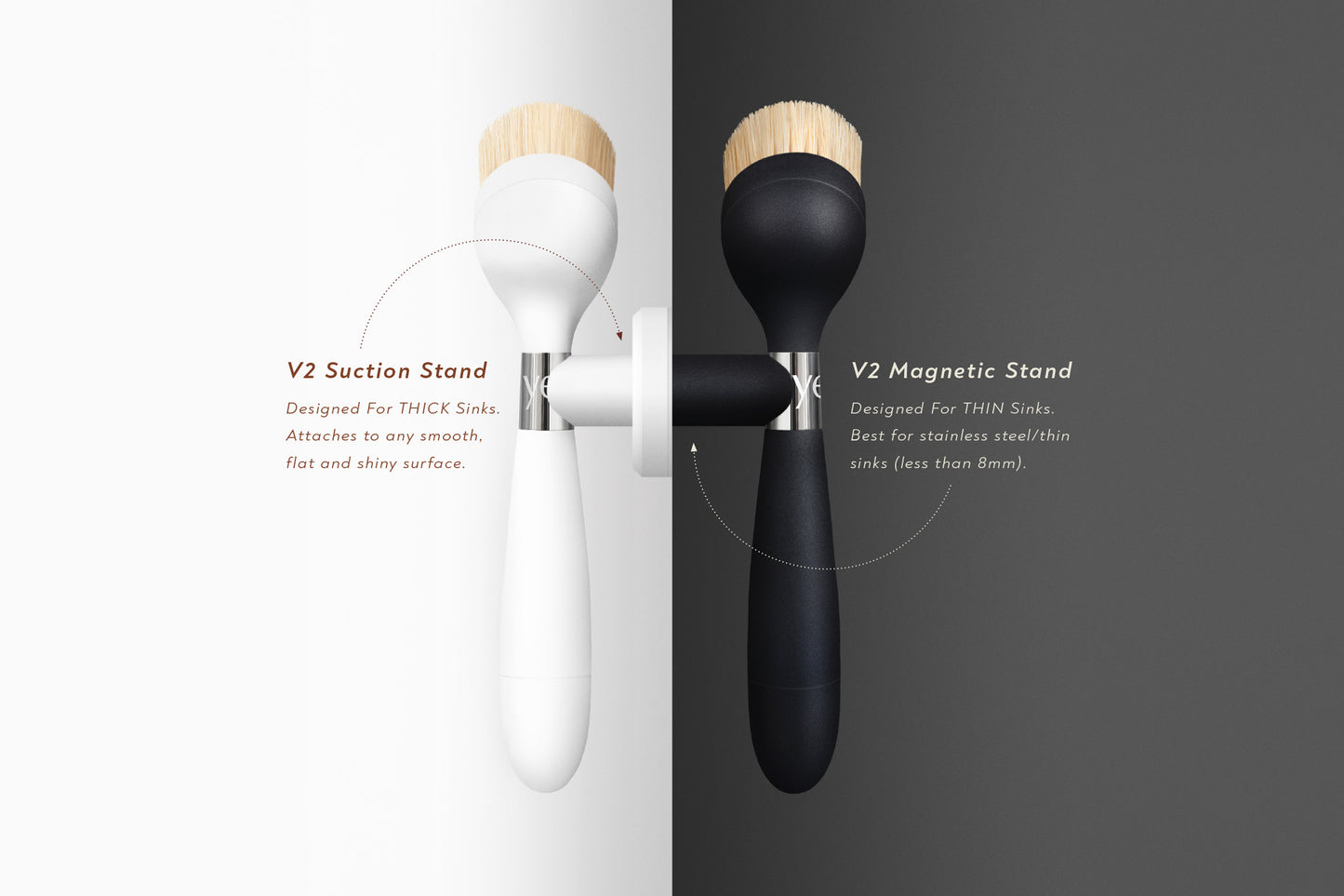 yeseco V2 Brush with Magnetic Stand Black