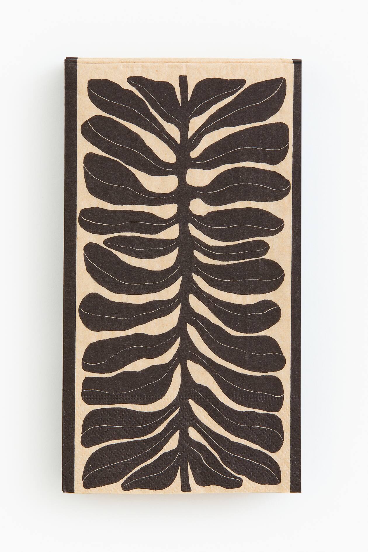 H&M Black Leaf Buffet Napkins