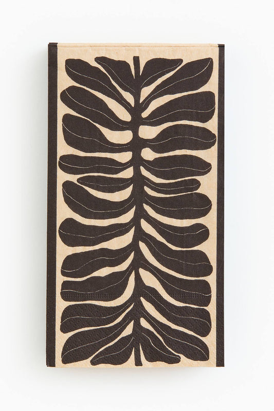 H&M Black Leaf Buffet Napkins