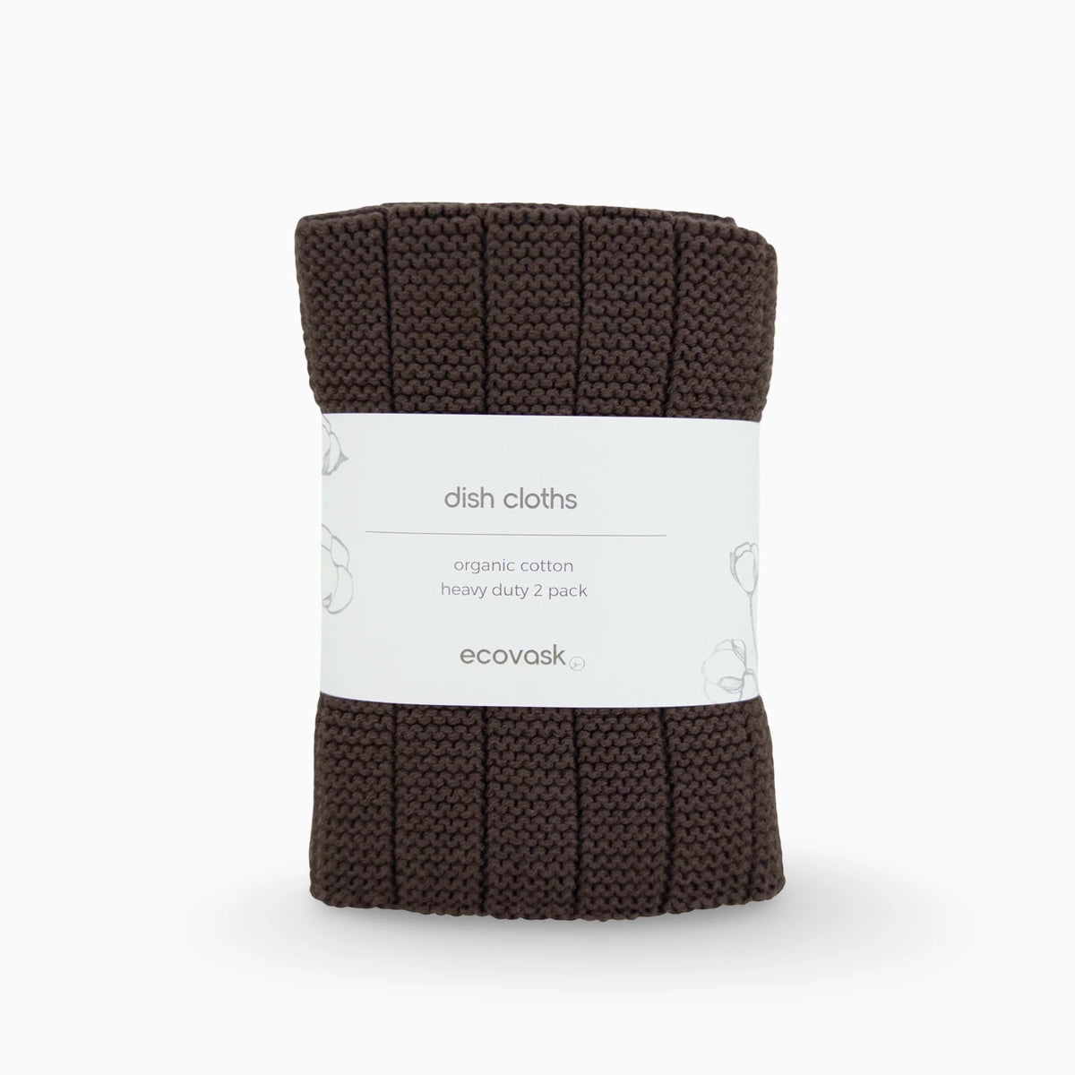Ecovask Heavy Duty Dishcloth 2pk Chocolate
