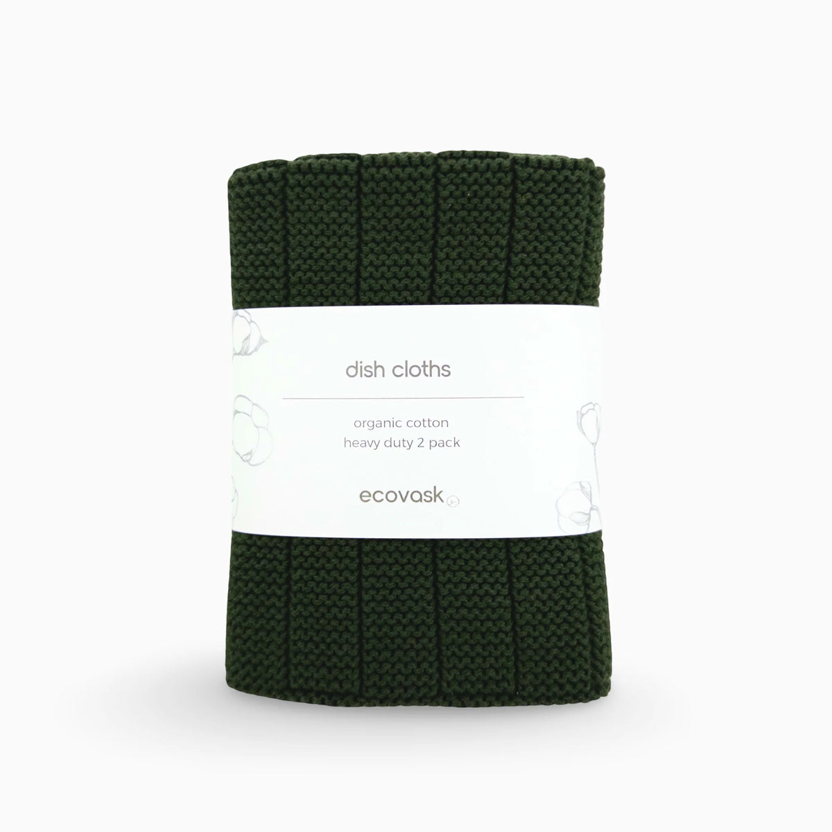 Ecovask Heavy Duty Dishcloth 2pk Forest