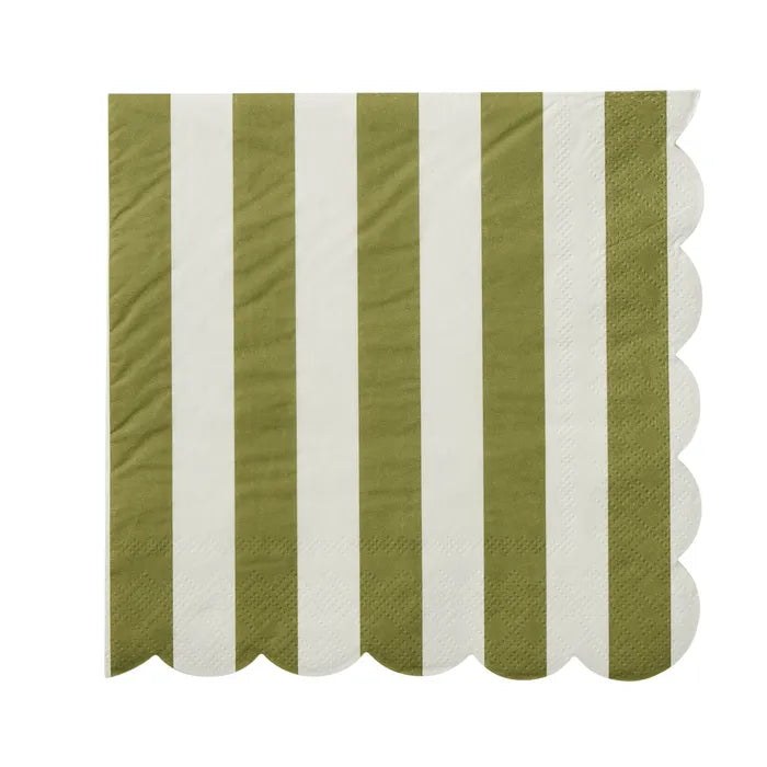 assemble Carnival Stripe Olive Luncheon Napkins