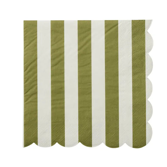 assemble Carnival Stripe Olive Luncheon Napkins