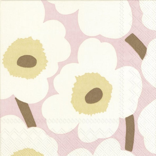 Marimekko Unikko Rose Cream Luncheon Napkins