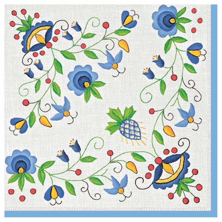 Maki Pucki Embroidery Folk Luncheon Napkins